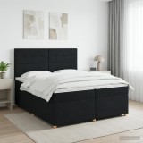 Cumpara ieftin Pat boxspring cu saltea Negru 200 x 200 cm Tesatura
