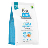 Brit Care Grain-Free Junior Large Breed, L-XL, Somon, hrană uscată fără cereale c&acirc;ini junior, piele &amp; blană, 3kg