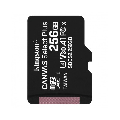 Kingston - Memory Card Canvas Select Plus (SDCS2/256GBSP) - Android A1 MicroSDXC, 256GB, Class 10 / UHS-1 U3 - Black foto