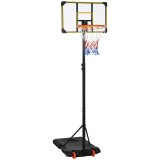 SPORTNOW Coș de Baschet pentru Copii 6-14 Ani, Coș de Baschet cu &Icirc;nălțime Reglabilă, Roți și Bază Umplută, 71x46 cm, Galben | Aosom Romania