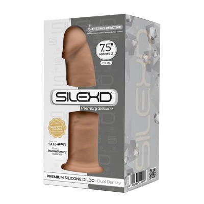 Dildo Thermo Reactive Silicon Memory Dubla Densitate 19 cm Caramel foto