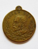 u359 UNGARIA medalion JOKAI MOR 50 ANI DE ACTIVITATE LITERARA BRONZ anii 1900 31mm STARE EXCELENTA