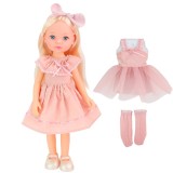 Papusa cu tinuta de schimb, Little Milly, Roz, 33 cm