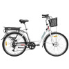 Bicicleta electrica Hecht Prime White, schimbator shimano