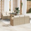 VidaXL Set de canapele pentru grădină 7 pcs Bej 100 x 55 x 73 cm 3357124