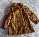 Blană naturală nurcă vintage Germania mărimea S elegantă maro miere stare foarte bună