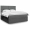 vidaXL Pat box spring cu saltea, gri &icirc;nchis, 180x200 cm, textil 3292129