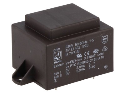 Transformator PCB &amp;icirc;ncapsulat 6VA 230VAC foto