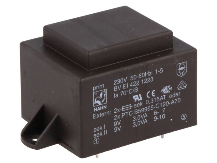 Transformator PCB &icirc;ncapsulat 6VA 230VAC