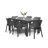 Cumpara ieftin Set mobilier de grădină Evody 6+1, grafit
