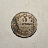 Italia 10 Centesimi 1867 T Piesa Frumoasa