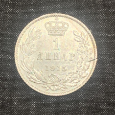 Moneda 1dinar 1915 argint Serbia