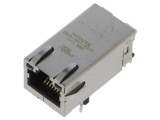 Soclu RJ45 PIN: 8 ecranat,cu diodă LED Dispunere: 8p8c THT