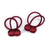 Cumpara ieftin Kit 2 prinderi magnetice pentru perdele si draperii, snur decorativ impletit, 44 cm, rosu bordo