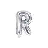 Balon Folie Litera R Argintiu, 35 cm