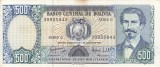 Bancnota Bolivia 500 Pesos Bolivianos 1981, Stare VF, Numismatica