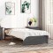 vidaXL Cadru de pat Small Single 2FT6, gri, 75x190 cm, lemn masiv
