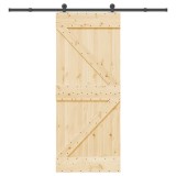 VidaXL Ușă glisantă cu set de feronerie 85x210 cm, lemn masiv de pin