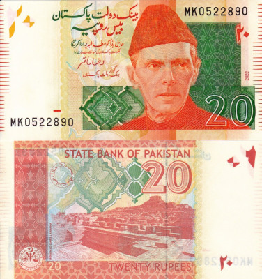 PAKISTAN 20 rupees 2022 UNC!!! foto