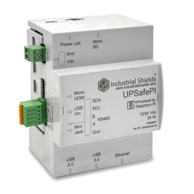 Modul UPS UPSafe Pi 4GB RAM Ethernet 12-24VDC INDUSTRIAL SHIELDS foto