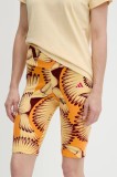 adidas pantaloni scurti x Farm Rio femei, culoarea galben, modelator, high waist, JD6287
