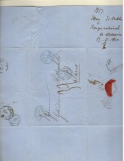 Moldova.1857 Scrisoare prefilatelica Iasi-Paris,via Lvov-Cracovia XR.7