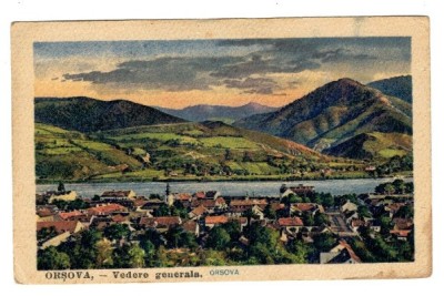Orsova 1919 - Vedere generala, ilustrata circulata foto