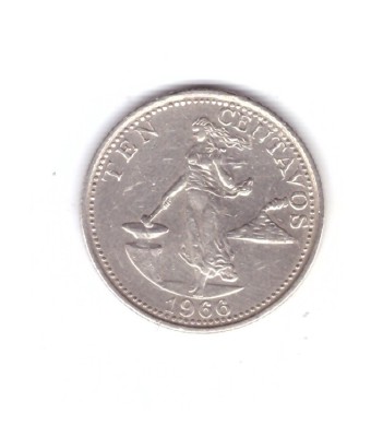 Moneda Filipine 10 centavos 1966, stare buna, curata foto