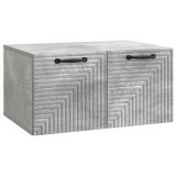 vidaXL Oglindă TV montată pe perete Gri Beton 59,5 x 41 x 30 cm 898678