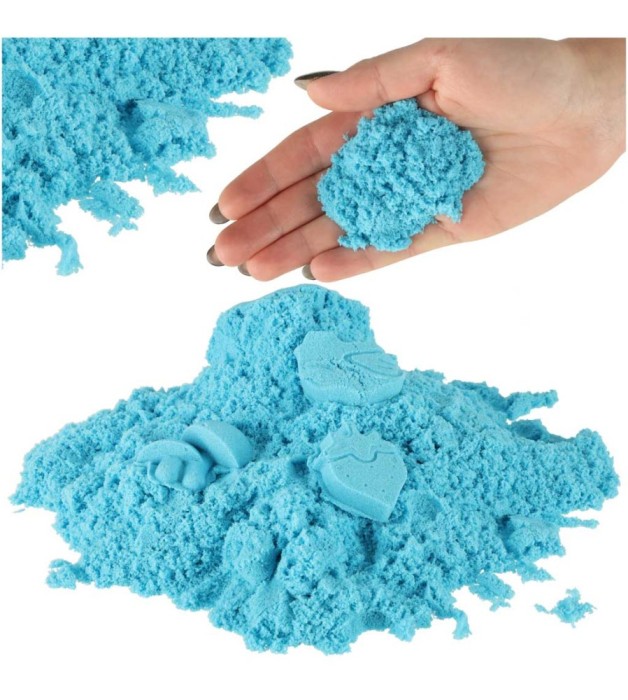 Nisip kinetic modelabil pentru copii, albastru, pachet 1 kg