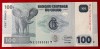 Congo 100 Francs 2022 UNC, Bancnota NeCirculata