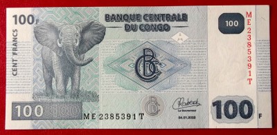Congo 100 Francs 2022 UNC necirculata ** foto
