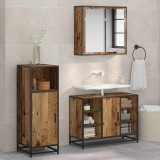 VidaXL Set de mobilier pentru baie 3 pcs Lemn vechi 80 x 33 x 60 cm 3402417