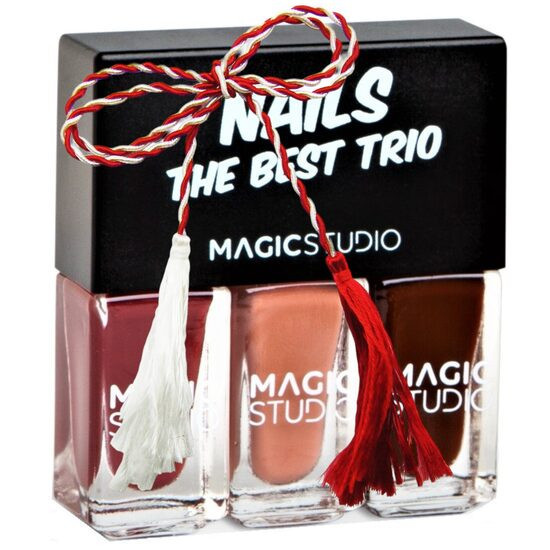 Kit Shaky Trio, cu 3 lacuri de unghii asortate, nuante de maro, Magic Studio