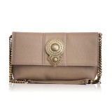 Cumpara ieftin Poșetă Aurora taupe din piele naturală