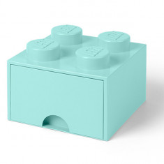 LEGO Cutie depozitare LEGO 2x2 cu sertar, aqua Quality Brand