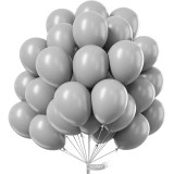 Set 100 Baloane Latex Gri 30cm Ropet - Baloane Aniversare, Nunta, Botez - Decoratiuni Petrecere, Biodegradabile