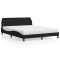 vidaXL Pat cu saltea, Dover, negru, 160x200 cm, textil 3208426