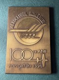 Placheta comemorativa Aeroclubul Romaniei cu ocazia centenarului 100 de ani de la formare