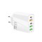 Incarcator Retea 5 Porturi, PRESTIGE CHARGE&reg;, Fast Charge total 65W, 3 x USB, 2 x Type-C, Compatibil iPhone, Samsung, Huawey, Tableta, alb
