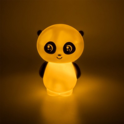 Lampă Veghe Panda, Plastic, Alb/Negru, Dimensiuni 10x8x14.5cm, Baterii Incluse foto