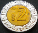 Moneda bimetal 2 NUEVO PESOS - MEXIC, anul 2001 *cod 4093 B, America Centrala si de Sud
