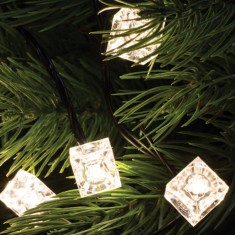 Decora?iune pentru ?ir de lumini, cub, 50 buca?i, LED ?5 mm foto
