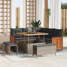 vidaXL Set de canapele pentru grădină 8 pcs Gri 100 x 100 x 71 cm 3363298