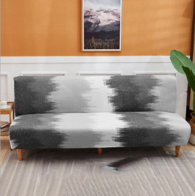 Husa universala pentru canapea, pat, negru cu gri, 190 x 210 cm foto