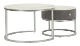 Mauro Ferretti Set De 2 Masute De Cafea Grays Cm &Oslash; 70X45-50X38 | Aosom Romania