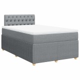 Cumpara ieftin Pat continental cu saltea, gri deschis, 120x200 cm, textil
