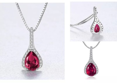 Set Cercei si Lantisor Din Argint S925 Zirconiu Rubin Duchess Red Set278C foto