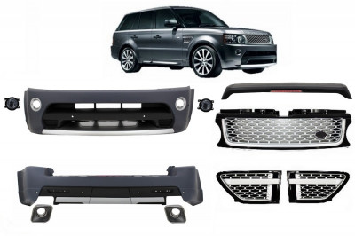 Pachet Exterior Autobiography Design Compatibil Cu Range Rover Sport Facelift 2009-2013 L320 Cu Grila Centrala Si Grile Laterale Editie Negru/Argintiu foto