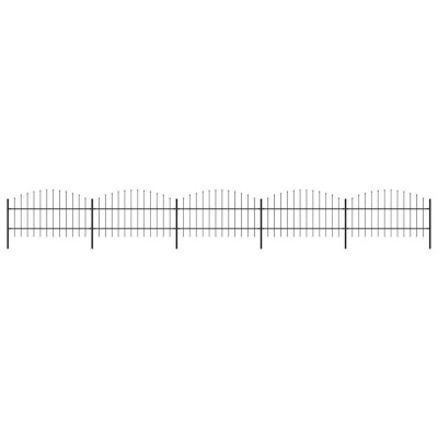 vidaXL Gard de grădină cu v&amp;acirc;rf tip suliță din oțel 892,5x100 cm, negru 277716 foto